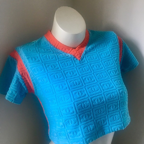 ‼️SOLD‼️ AUTH CHANEL SPORT TERRY LOGO TOP SS02 - Picture 3 of 5